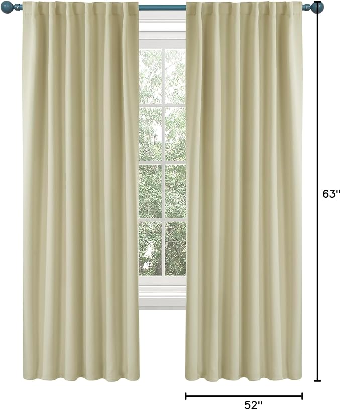 Deconovo Blackout Curtains for Bedroom, Living Room Curtains 63 Inches Long | - Image 10