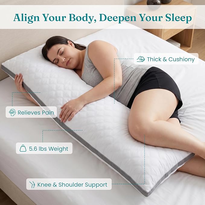 Oubonun Premium Adjustable Loft Quilted Body Pillows - Image 3
