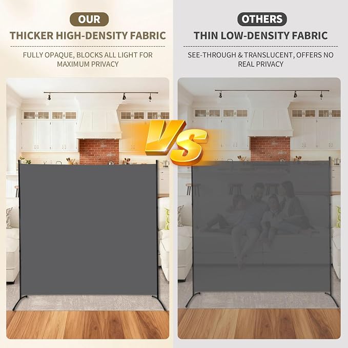 Extra-Wide Single Room Divider, Portable Privacy Screen - Image 4