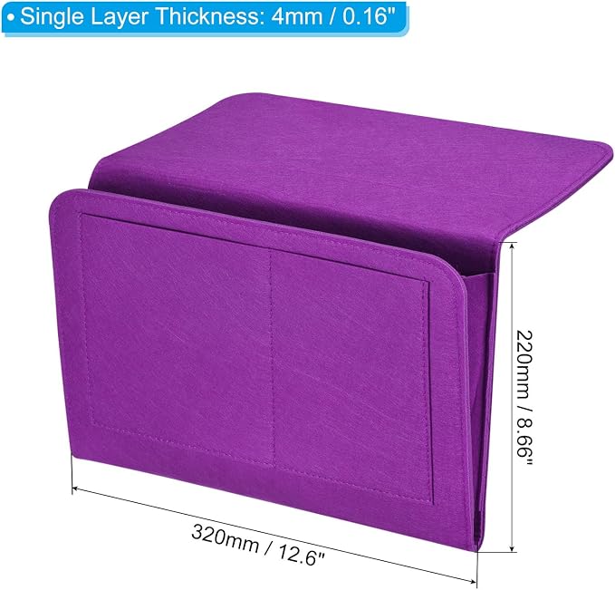PATIKIL 13in Bedside Caddy, Bed Caddy Bedside Organizer Hanging 5 Pocket Soft - Image 2