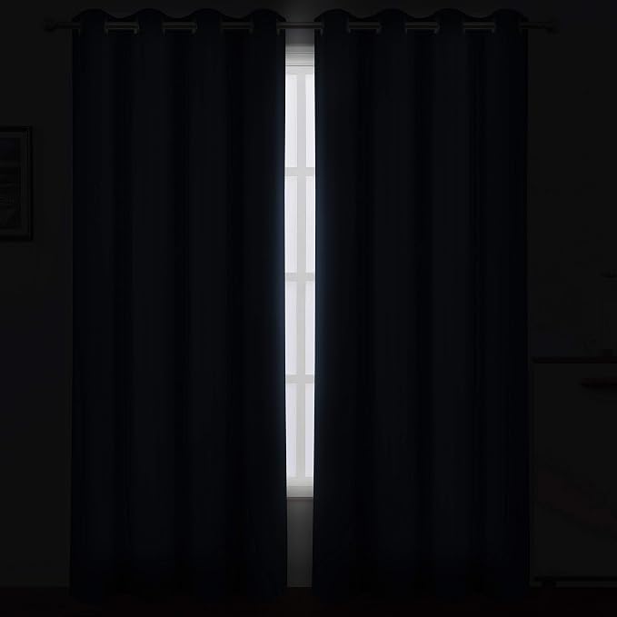 Navy Blue Thermal Blackout Curtains/52 x 108 Inch/Set of 2 Panels Room - Image 3