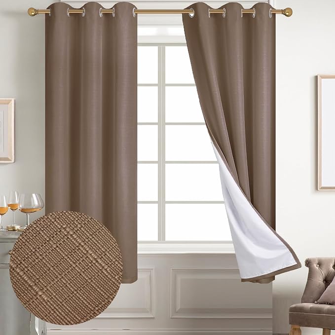 Diraysid 100% Blackout Curtains Cappuccino Linen Curtains by Diraysid%2C+refresh+your+life