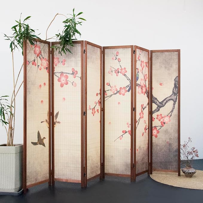 6 Panel Bamboo Room Divider for Room Separation, 5.6 ft Tall Double-Sided - Image 4