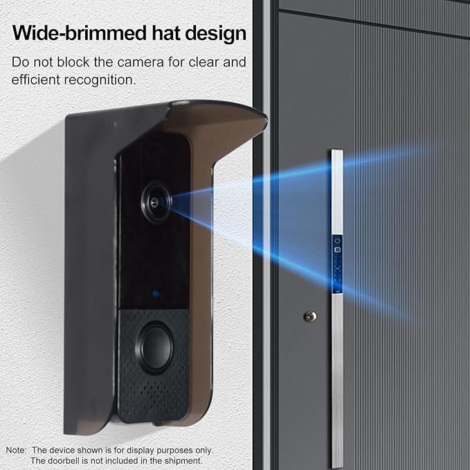 dgyezhao Glare Sun Shade Doorbell Rain Cover,Outdoor Plastic Camera Weatherproof Cover for Door Lock/Blink/Ring Pro2/Arlo/Wyze/Google Nest/Reolink Video Doorbell