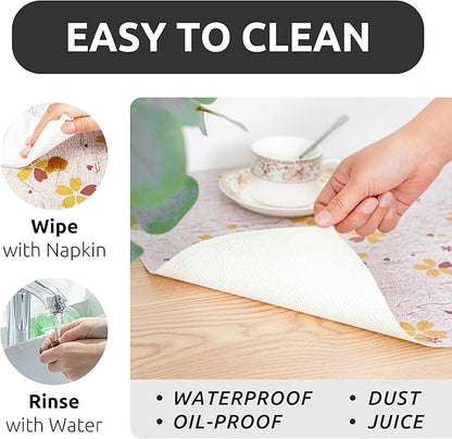 RAY STAR 18X96 Inch Shelf Liner for Kitchen Cabinets, Non-Adhesive Cabinet Liner Washable, PVC Drawer Liner for Dresser Non-Slip Bathroom (Yellow-Floral)(3 Roll)