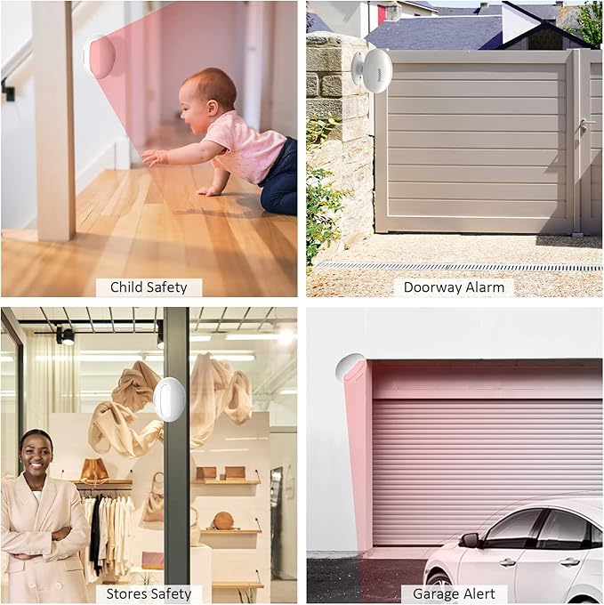 Wireless Motion Sensor Door Chime: Business Entry Doorbell Indoor Motion Detector Buzzer (500Ft Range, 32 Tunes, 5 Level Volume) Store Entrance Alert Bell Bed Alarm for Elderly Dementia Patients