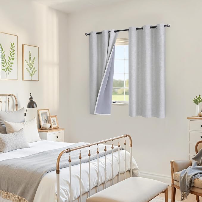 YoungsTex Linen Blackout Curtains 45 Inches Long - Image 4