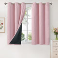 YoungsTex Light Pink 100% Blackout Curtains 48 Inch Length, Thermal Insulated by YoungsTex