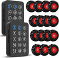 CallToU Wireless Caregiver Pager Nurse Call Button for Elderly LED Call Light Nurse Alert System Call Bell for Patients at Home Clinic/Medical Institution/Nursing Home (15 Call Button + 2 Receiver)