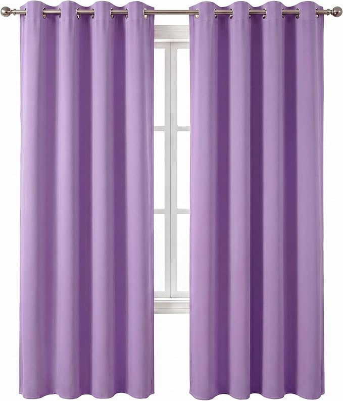 Diraysid Lavender Grommet Blackout Curtains - Image 2