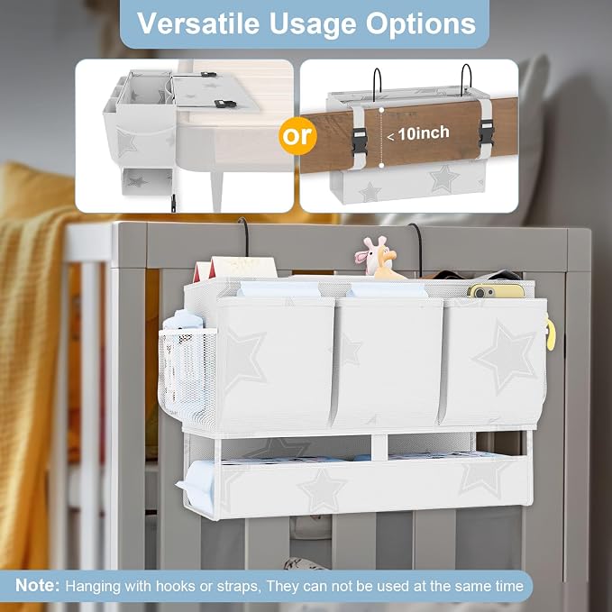 Bedside Caddy Organizer, Dual-Purpose Bedside Storage - Image 5