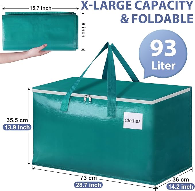 StorageRight Moving Bags, Moving Boxes, 93L 6-Pack Sotrage Bags Totes, - Image 2