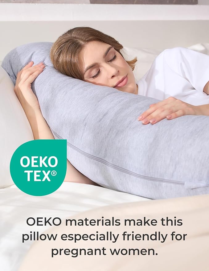 Momcozy J Shaped Pregnancy Pillow, Maternity Body Pillow - Image 5