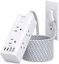 Flat Plug Extension Cord 15Ft, One Beat Surge Protector Power Strip 15 Ft Cord by OneBeat