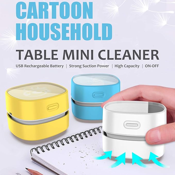 ODISTAR Desktop Vacuum Cleaner,Mini Table dust Sweeper Energy Saving,High Endurance up to 400 mins,Cordless&360º Rotatable Design for Cleaning Hairs,Crumbs,Computer Keyboard (Black Charging)
