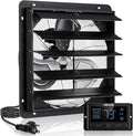 VEVOR 20 inch Shutter Exhaust Fan, Wall Mounted Attic Vent Fan with Smart Programming Variable Speed Temperature Control, 2900 CFM,EC Motor,Timer, for Shed,Garage,Greenhouse Ventilation Cooling,Black