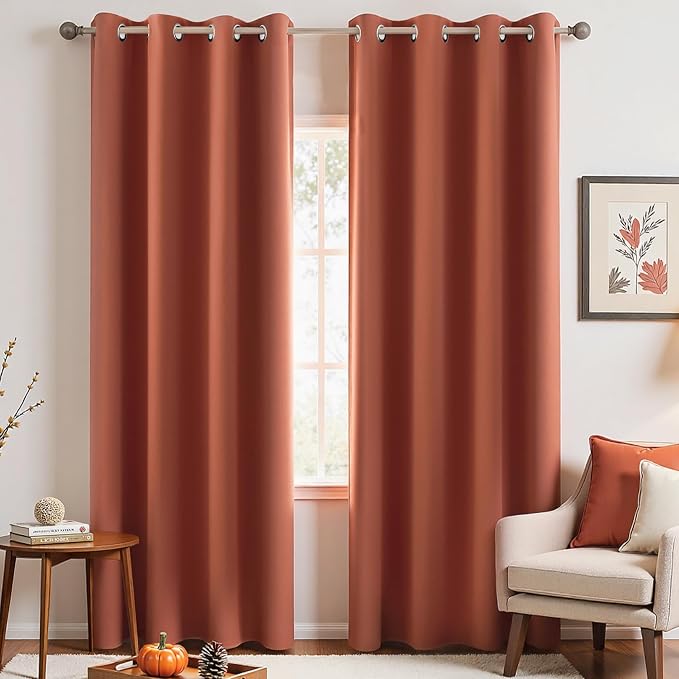 KOUFALL Thermal Curtains for Winter Insulated, 96 Inches Long Autumn Fall by KOUFALL