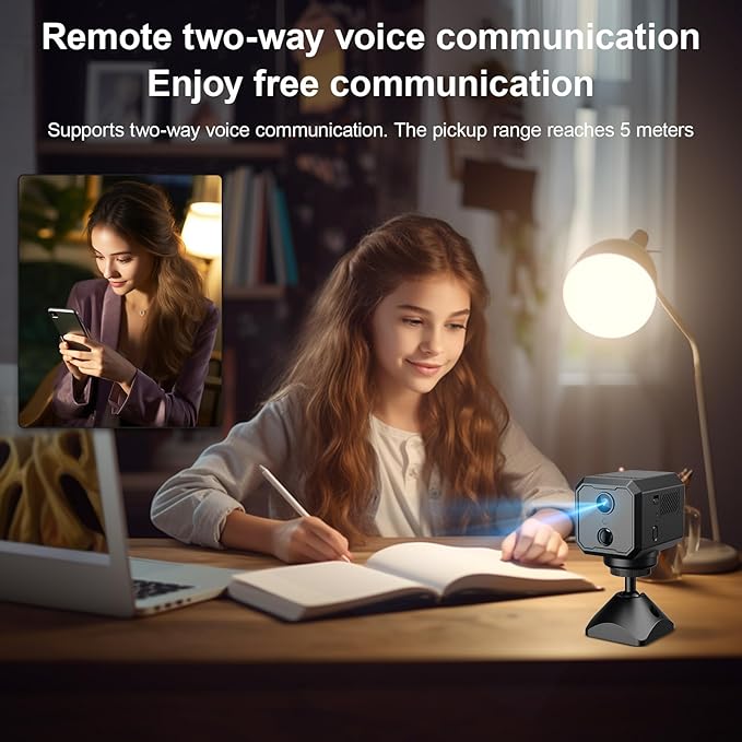 2K WiFi Indoor Camera with 64GB SD Card, Battery Powered Security Cam, 180-Day Standby, Night Vision, Real-Time Alert, Baby Monitor, Pet Cam for Home or Office, App Controled Movtion