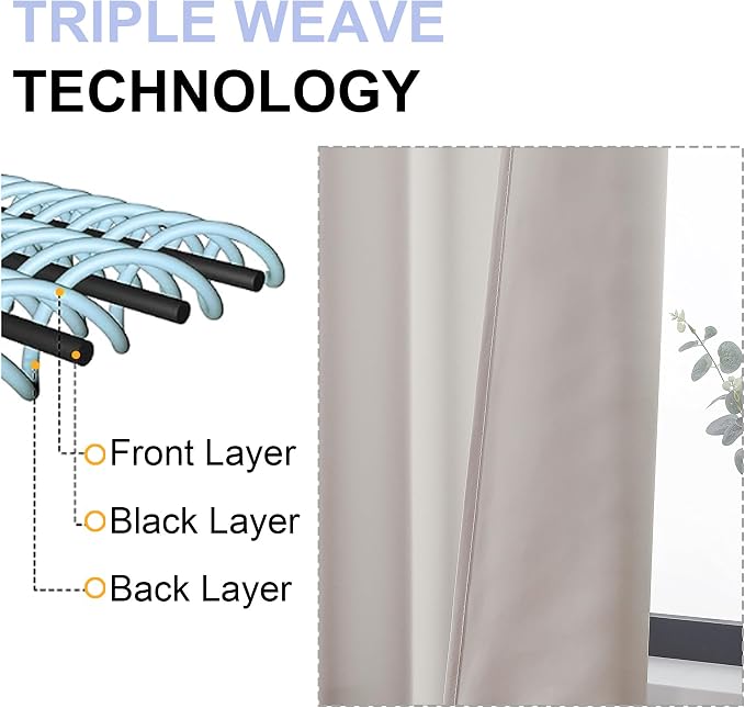 Simplebrand Natural Blackout Curtains - Image 5