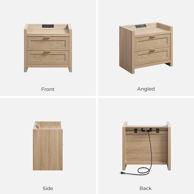 SICOTAS Rattan Nightstand Set of 2 - Image 8