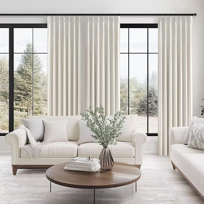 Topfinel Pinch Pleated Full Blackout Linen Curtains 84 Inch - Image 7
