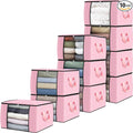 10 Pack Storage Bags for Clothes Blanket Storage Bins by Fabtotes