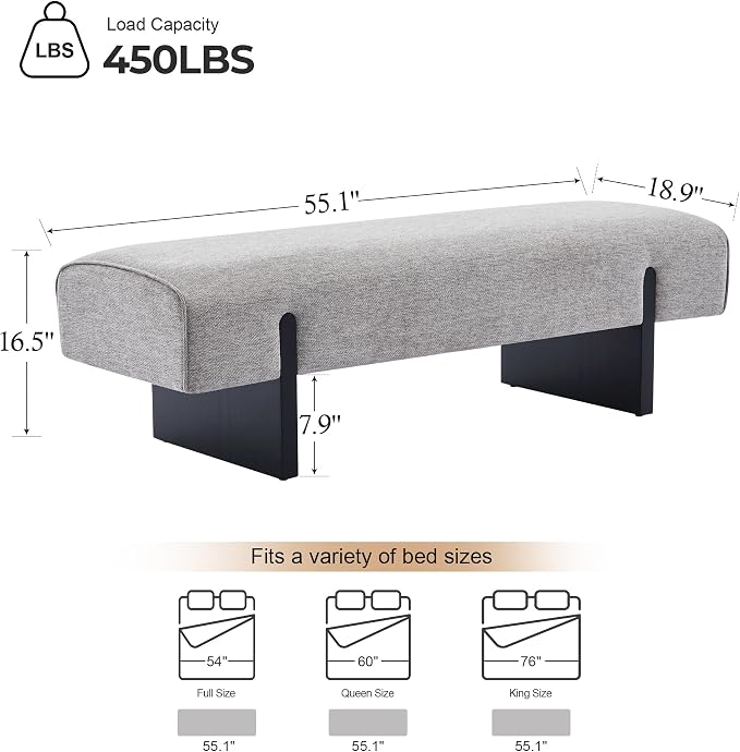 ONEVOG 55" End of Bed Bench - Image 2