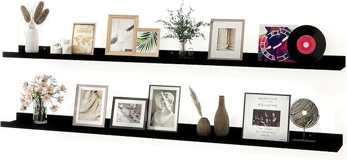 Black Floating Shelves for Wall Decor, 60 in Shelf by Unknown