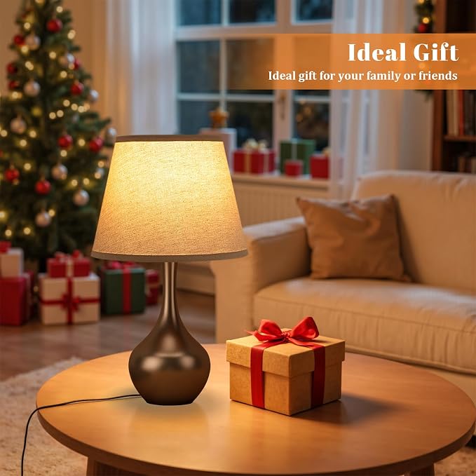 16.1" Touch Table Lamp for Nightstand, 3 Way Dimmable Small Bedroom Lamp | - Image 4