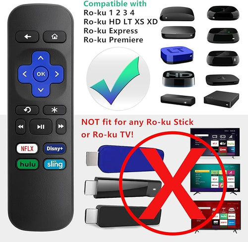 (2 Pack) Replacement Remote Control for Roku Express, for Roku Premiere, for Roku Box, for Roku Player, for Roku 1 2 3 4 -【NOT for Stick or TV】