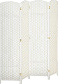 HOMCOM Room Divider 4 Panel Folding Privacy Screen 5.6' Tall Brown | by HOMCOM