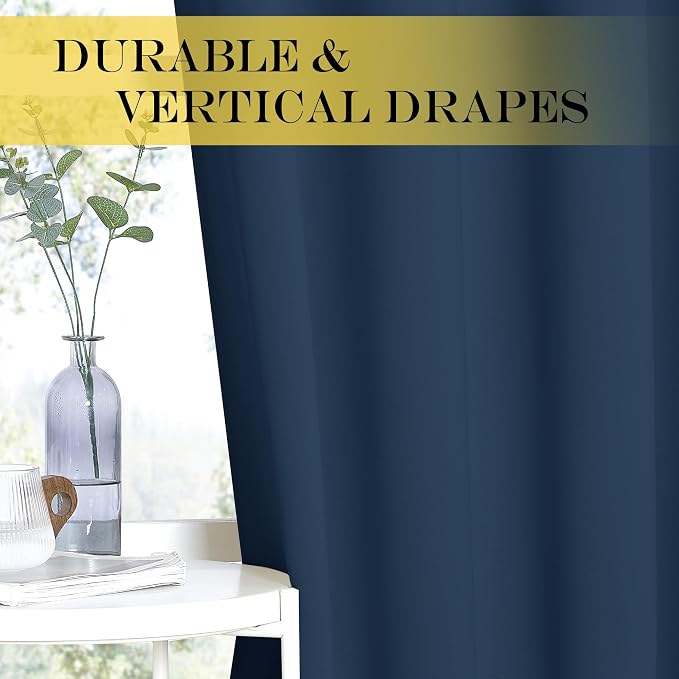 NICETOWN Moroccan Blue Blackout Curtains 84 inch Length, Grommet Top Room - Image 6