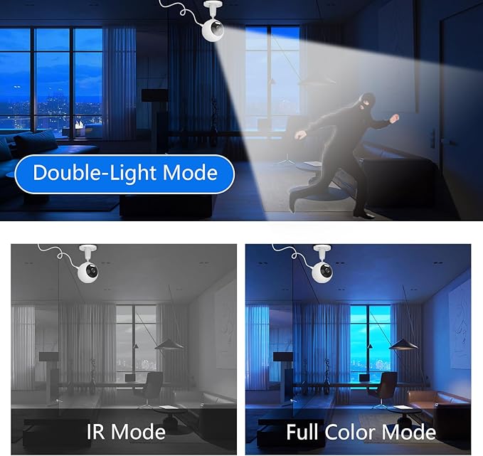 GUOANVISION 5G/2.4G Indoor/Outdoor Security Camera for Baby Monitor, 3MP Pet Camera for Dog/Cat/Nanny/Baby/Elder, IP66 Waterproof, 3 Night Vision, 24/7 SD Recording, SD/Cloud -2Pack
