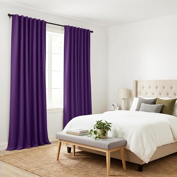 PONY DANCE Purple Blackout Curtains - Image 7