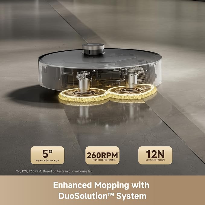 Mova Mobius 60 Robot Vacuum and Mop, 30000Pa Suction, Auto-Interchangeable Mop Pads, Liftable Navigation with 3.15inches Obstacle Overcoming, DuoSolution System Designed for Pets