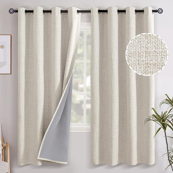 YoungsTex Linen Blackout Curtains 72 Inch Length by YoungsTex