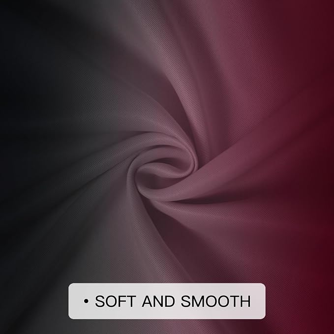 COSVIYA Curtains & Drapes Burgundy Red and Black Curtains W52 x L84 Inch | - Image 5