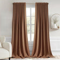 MIULEE Cappuccino Brown Back Tab Blackout Curtain 52"x102" Long 2 Panel Set | by MIULEE