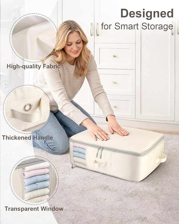 Comforter Storage Bag 2-Pack Self Compression Organizer, 22 Gallons | 2-Layer - Image 6