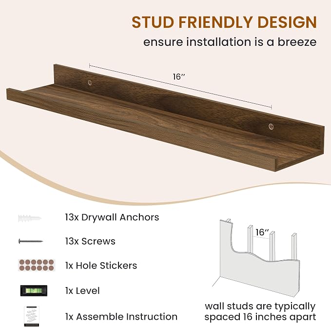 Picture Ledge Shelf, Floating Shelves - Image 5