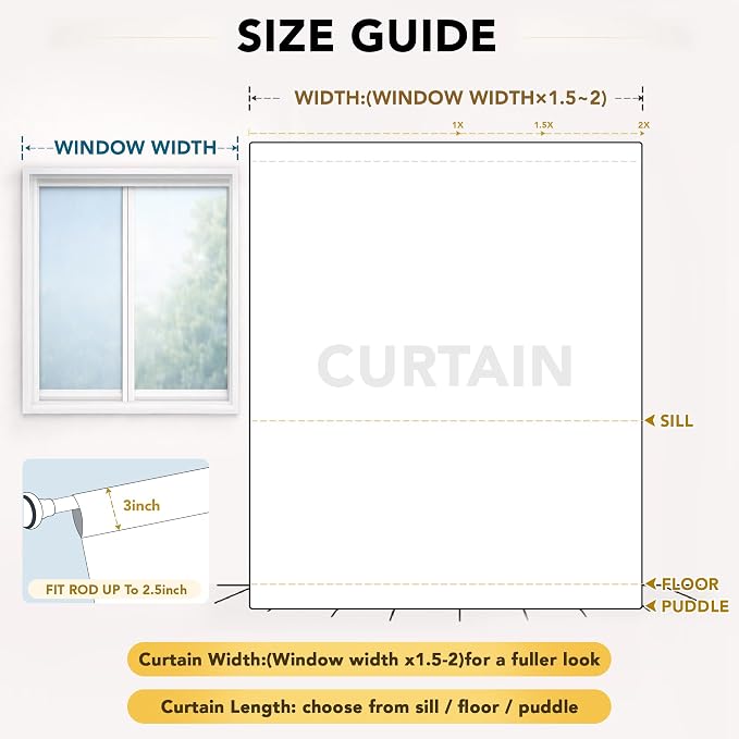 Deconovo Faux Linen 100% Blackout Curtains - Image 7