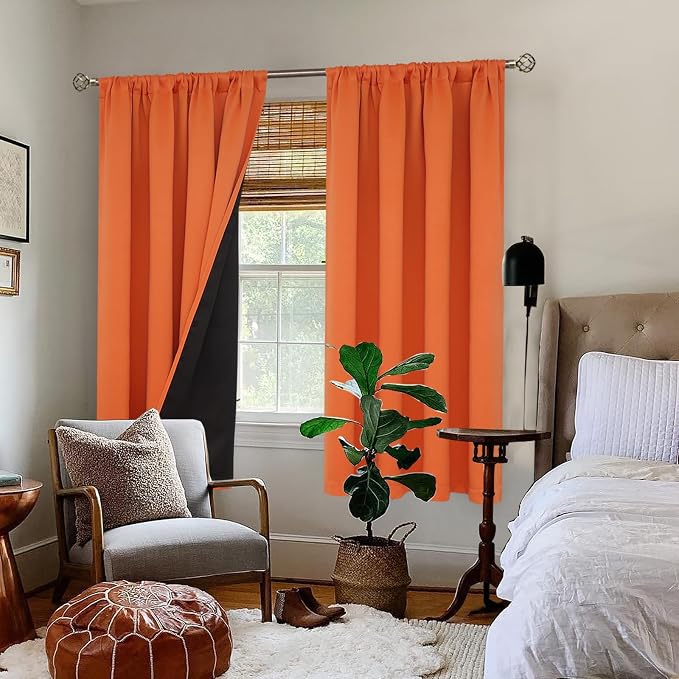 BGment Burnt Orange Blackout Curtains - Image 2
