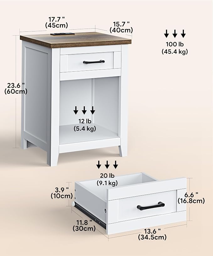 Decofy Farmhouse Nightstand - Image 3