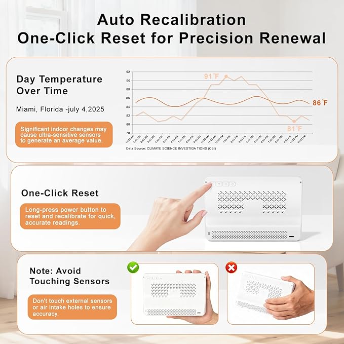 16 in 1 Air Quality Monitor Indoor 7" Display 9 AQI+7 AQI Alerts,Portable Air Quality Tester CO2, TVOC, PM2.5 PM1.0 PM10, HCHO Temperature Humidity AQI & Time Air Quality Meter for Home