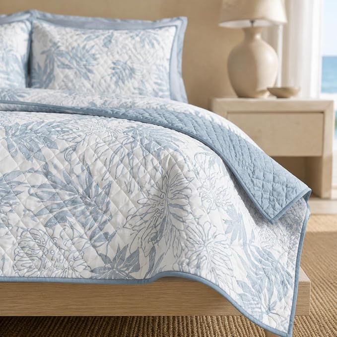Twin/Twin XL Quilt Set-2 Pieces Soft Bedding Floral Reversible Coverlet | All - Image 3