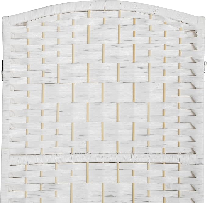 HOMCOM Room Divider 4-Panel, 6FT-Tall Folding Privacy Screen, Hand-Woven Design - Image 8