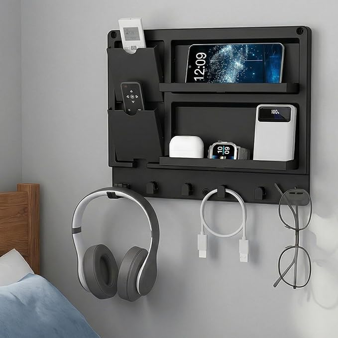 Lifewit Plastic Bedside Wall Shelf, Adhesive Floating Shelves Dorm Decor | by Lifewit