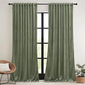 RYB HOME Sage Green Velvet Curtains 84 inches Long by RYBHOME