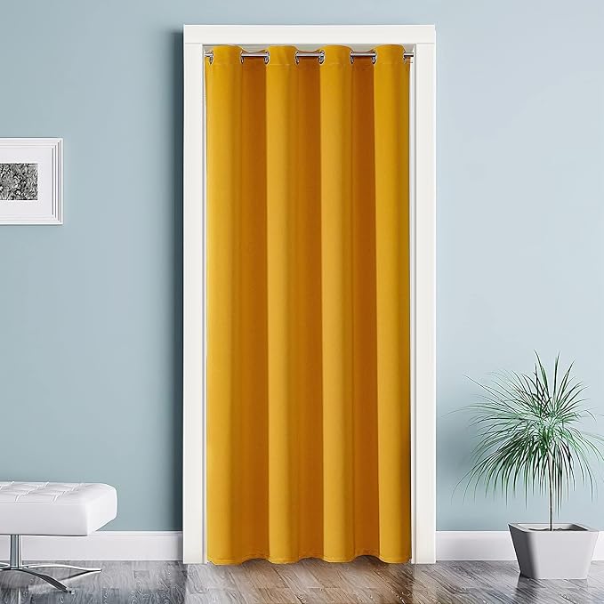 ChrisDowa Blackout Curtains Door Curtain Doorway Closet Drapes, 1 Panel | 52W x by ChrisDowa