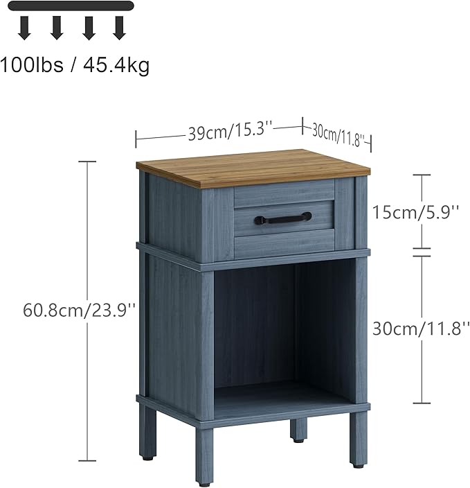 Blue Nightstand, Small Night Stand, Farmhouse Night Stands - Image 2